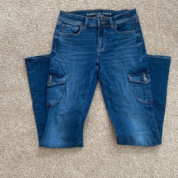 🔥🛍️ NWOT American Eagle Kick Boot Jeans Cargo Pockets🛍️🔥 - Picture 4 of 12